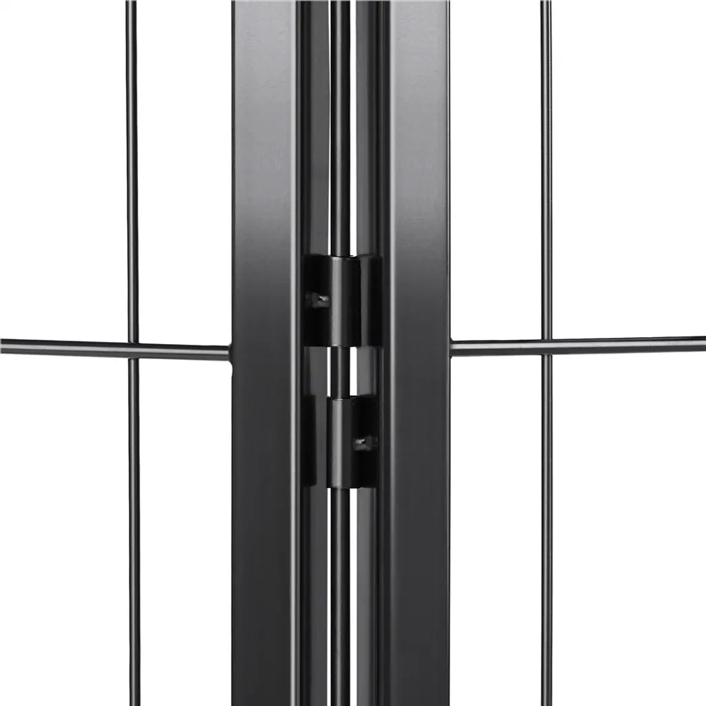 Yaheetech Welpenauslauf mit Tür – 6 Paneele – Schwarz – 164 x 83 x 80 cm