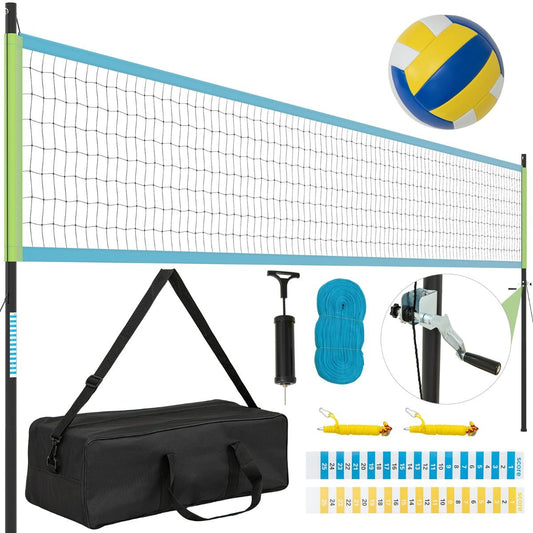 Coast Volleyballnetz für Pool und Strand - Verstellbar mit Ständern - 9,75 x 0,9 m - Grün