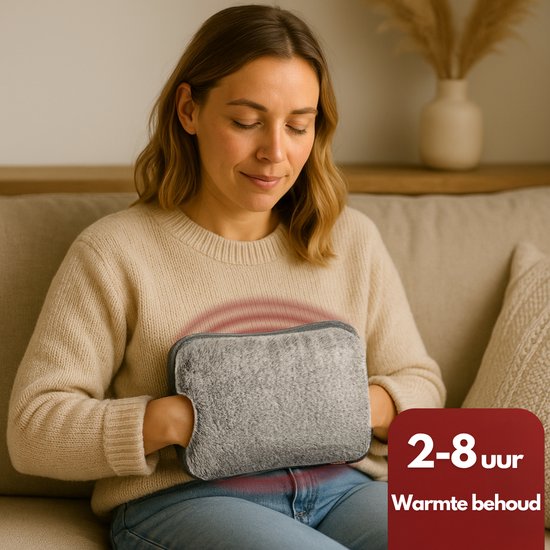 Coozie Elektrische Kanne - 1L - mit ThermoSoft-Hülle aus flauschigem Stoff - Wärmende weiche Heißwasserkanne - Heißwasserkanne - Grau