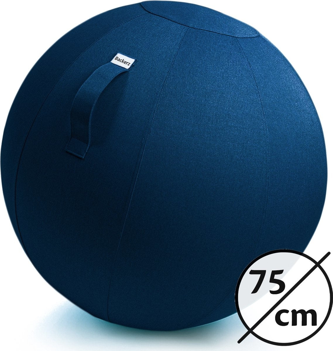 Bckz - Sitz-/ Yogaball - ergonomischer Sitzball für Büro und Zuhause - 75cm - Leinen - Dunkelblau