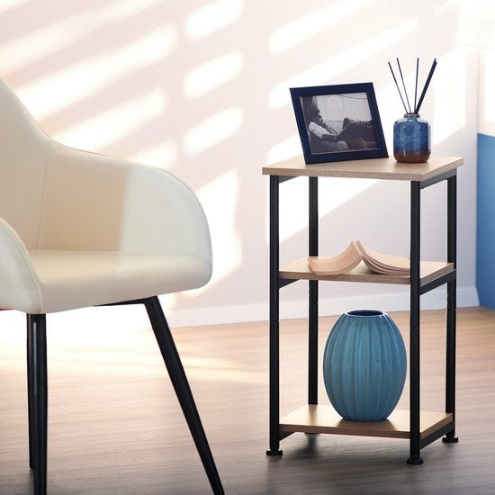 tectake - Beistelltisch Memphis - industriell - 34x30x59cm - hellbraun - 404669