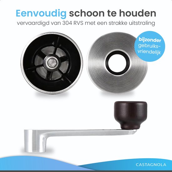 Castagnola Kaffeemühle - Manuelle Kaffeemühle - Mühle für Kaffeebohnen - Mühle für Bohnen mit 6 Stufen - Gewürzmühle - Edelstahl