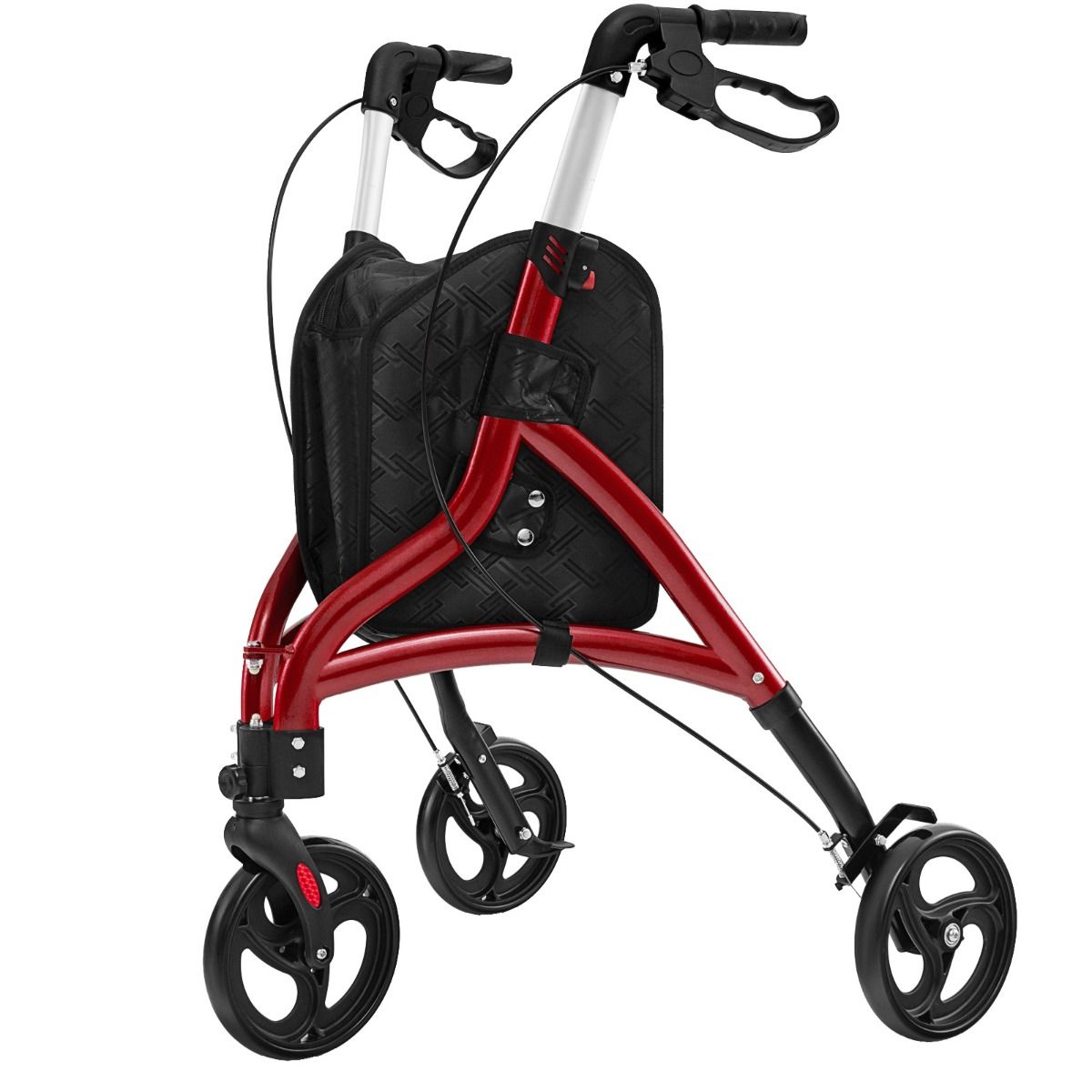 coast walker for seniors - Faltbarer Rollator Rot - Aluminiumrahmen - 78x67.5x86-96 cm - 20 cm Räder
