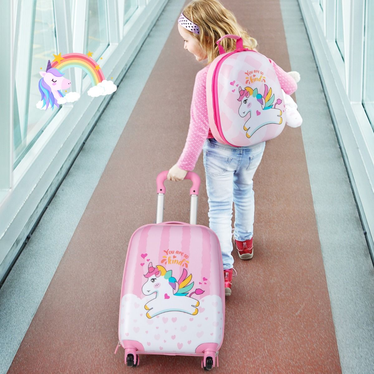 Coast Kinderkoffer mit Rucksack - 2-teilig - 32 x 22 x 40 cm - Einhorn