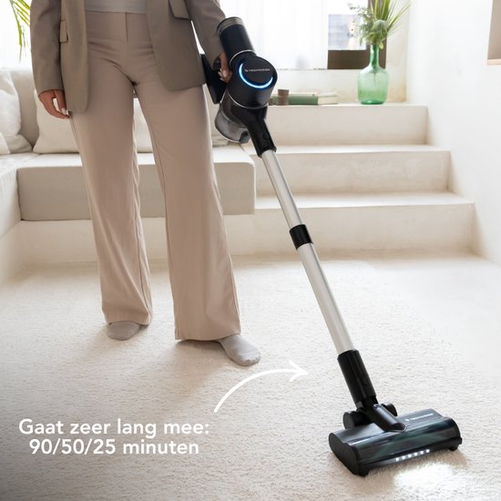 Techweise TV1 Kabelloser Staubsauger - Akkulaufzeit 90 Minuten - Extrem leistungsstark - Mit 3 Zubehörteilen - Staubbuster - Staubsauger ohne Beutel