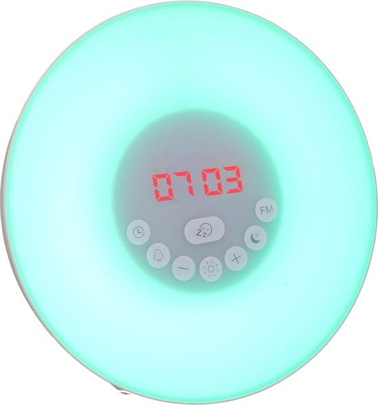 Grundig Wake Up Light - Nachtlicht mit Zeitanzeige - Lichtwecker mit FM-Radio und Naturgeräuschen