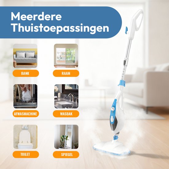 BOLLIT Hochdruck-Dampfreiniger 2 in 1 - Handdampfreiniger - 1500W 16 in 1 - Fleckenreiniger - für alle Böden, Sofa, Bad und Teppichreinigung