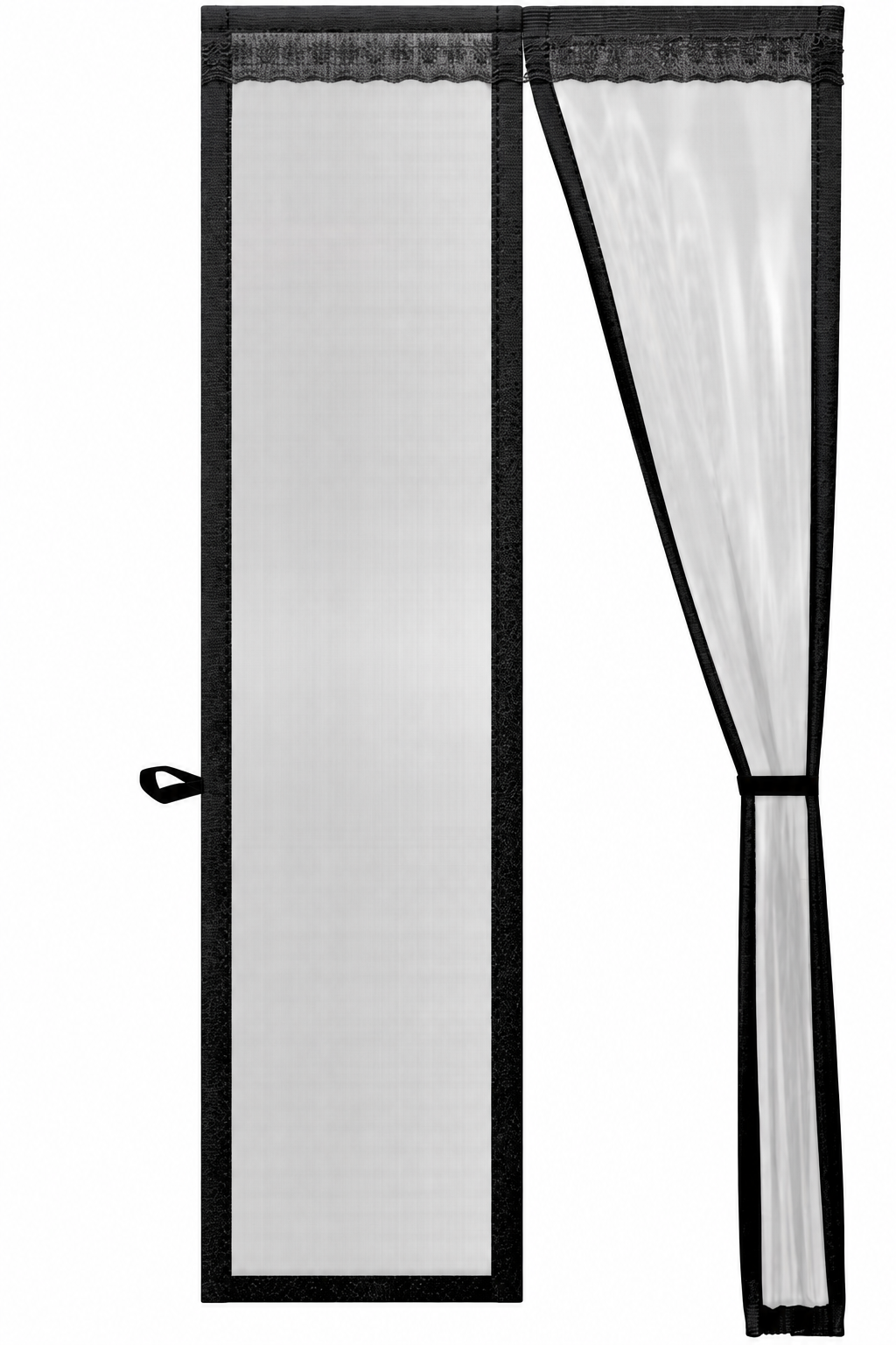 O'DADDY® Türvorhang Deluxe FIBER – Magnetischer Fliegenschutzvorhang – Für Neubauten und Standardtüren – Einfache Montage – Türfliegengitter in Schwarz – 100 x 220 cm