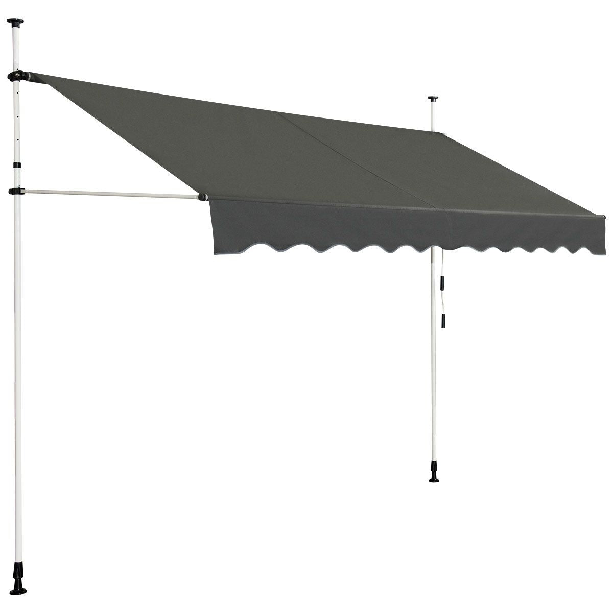 Coast Teleskopmarkise Sonnenschutz Höhenverstellbare wasserdichte Markise 300 x 120 cm Grau