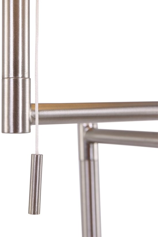 Stehlampe Bella 3879ST in Stahloptik mit grauem Velours-Lampenschirm, ausklappbar, aus Metall und Textil, Höhe 154 cm, Durchmesser des Lampenschirms 30 cm – Mexlite