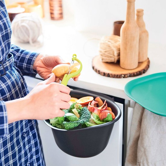 Tupperware Chop Collector – Mülleimer für die Küche – kleiner Abfallbehälter – Kompost – kleiner Tischmülleimer – schwarz