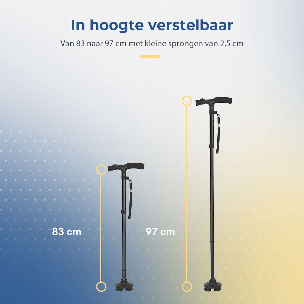 SafeLife Gehstock mit LED-Licht - faltbar und verstellbar