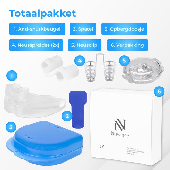 Nuvance - Anti Schnarch Set - Anti Schnarch Spange - Nasenspreizer - Nasenklammer - Schnarchspange - Inkl. eBook - Schnarchen stoppen - besser schlafen