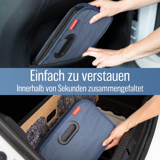 HELDENWERK Faltbare Kofferraumtasche mit rutschfestem Klettverschluss - Kofferraum-Organizer, Auto-Faltbox, Einkaufstasche - verstärkt und stabil
