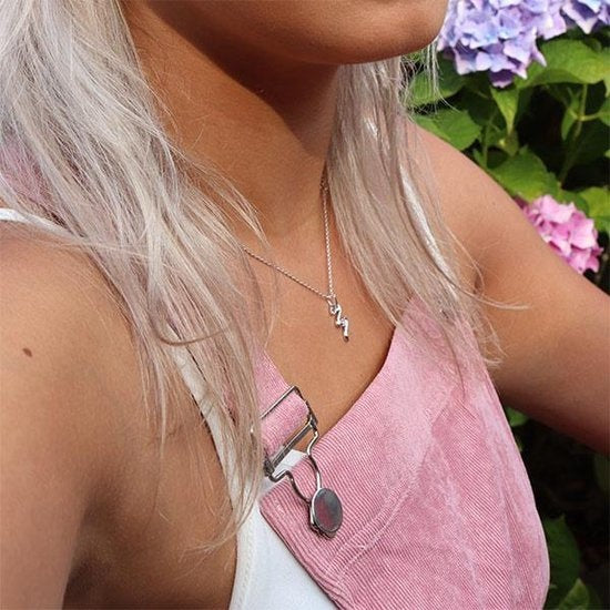 Yolora Damenhalskette mit Anhänger - Kalpa Camaka Kristall - Silber - 18K Weißgold vergoldet