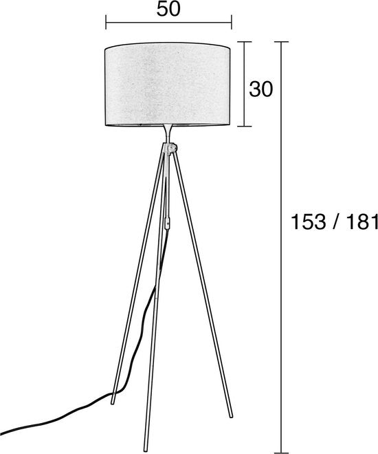 Zuiver Lesley Stehlampe / Dreibeinige Stehlampe, schwarz