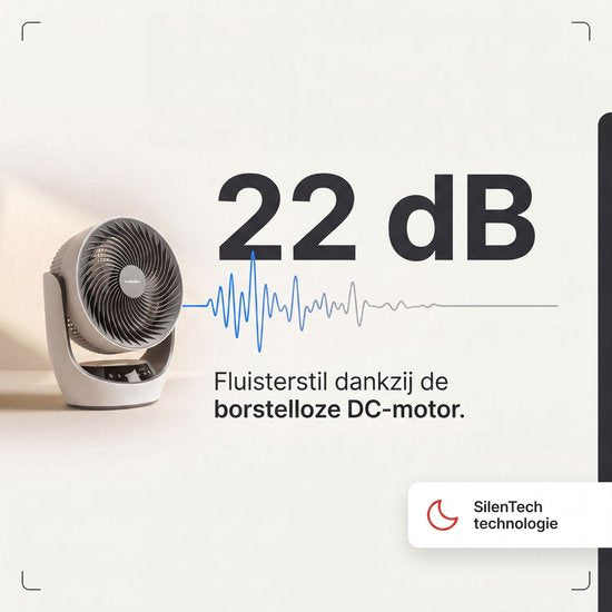 SwitchBot 22 dB kabelloser Tischventilator – Flüsterleiser, wiederaufladbarer USB-Ventilator mit App und Fernbedienung – Leise Luftzirkulation am Schreibtisch – 4 Stufen & Timer – Weiß