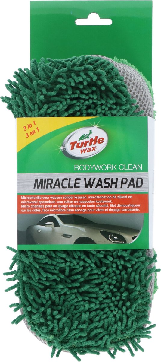 Turtle Wax Miracle Wash Pad Microfibre - Autoschwamm mit einer Scheuer- und Mikrofaserseite - Reinigungsschwamm - Autoschwamm