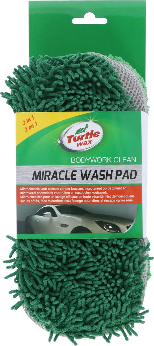 Turtle Wax Miracle Wash Pad Microfibre - Autoschwamm mit einer Scheuer- und Mikrofaserseite - Reinigungsschwamm - Autoschwamm