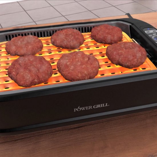 PowerXL Smokeless Grill - Elektrogrill - Rauch- & geruchloses Grillvergnügen - Grill- & Aromafunktion - Antihaftbeschichtung - 1500 Watt