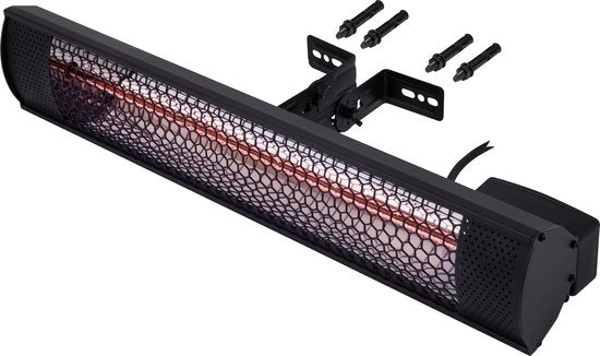 VONROC Terrassenheizer - Wasserdicht & Blendarm - 2000 W - 57 x 11 x 11,4 cm - Schwarz