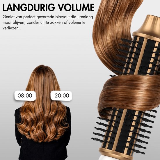 Sansbeauté® Blowout 3-in-1-Thermobürste 38 mm - Keramik-Wärmebürste - Multistyler - Airstyler - Lockenbürste - Haarbürste - Glättbürste - Wärmebürste - Volumen und Locken - Drehbares Kabel