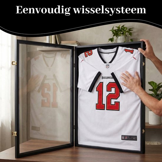 Bayt Bilderrahmen - Bilderrahmen - Einrahmung Fußballtrikot - Tiefer Rahmen - 60x80cm - 3D Box Frame - Schwarz