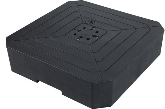 AXI Sonnenschirmständer, befüllbar – Schwarz – 82 x 82 x 19 cm – Mit 2 Rädern – Mit Tragegriff – Für Schwebeschirme bis zu 3 x 3 m oder mit einem Durchmesser von 3 m – HDPE-Kunststoff – Befüllbar mit 115 Litern Wasser