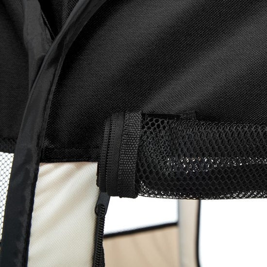 tectake Faltbares Welpenzelt für Welpen Schwarz inkl. - Tragetasche - 400734