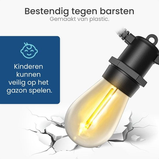 Gologi Lichterkette für Innen und Aussen - Lichtgirlande 5M - Gartenbeleuchtung LED - Warmes Umgebungslicht 2700K - Wasserdicht - Intelligente Beleuchtung mit App - Verkettbar bis zu 20M