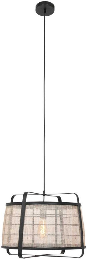 Anne Lighting – Hängeleuchte – Capos – schwarz – Holz und Stoff – Ø 48 cm – E27 – 3511ZW