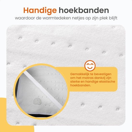 Goliving Electric Blanket - 2-Personen - Wärmedecke - Elektrische Decke - 3 Wärmestufen - Timerfunktion - 60 Watt - Polyester - 160 x 140 cm - Weiß