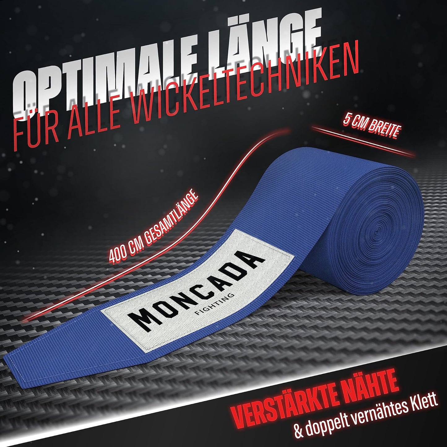 Moncada Fighting Boxing Bandage - 4m - Blau
