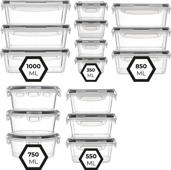 Stosh - Meal Prep Trays - Gefrierschalen - Lebensmittelbehälter - 16 Stück - BPA frei - Kunststoff