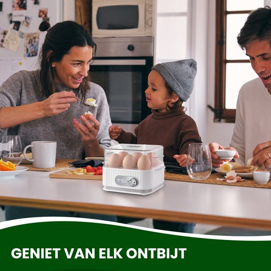 TTD® Smart Egg Boiler Electric mit Timer - Geeignet für 1 bis 6 Eier - hartgekocht, weichgekocht oder halbweich - Eieruhr - Eierkocher Electric - Inklusive Eierkocher und Messbecher