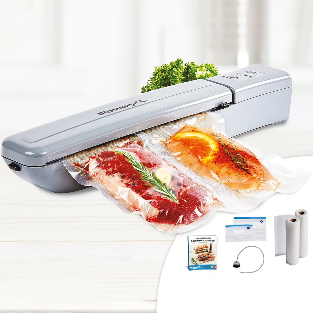 PowerXL Duo NutriSealer Vakuumiergerät – 6-in-1-Funktion – inklusive Folie und Beutel – hält Lebensmittel 5-mal länger frisch