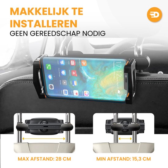 Drivv. Luxuriöser Tablet-Halter - Für Auto - Kopfstütze - 360 Grad drehbar - Für Tablet, Telefon und mehr