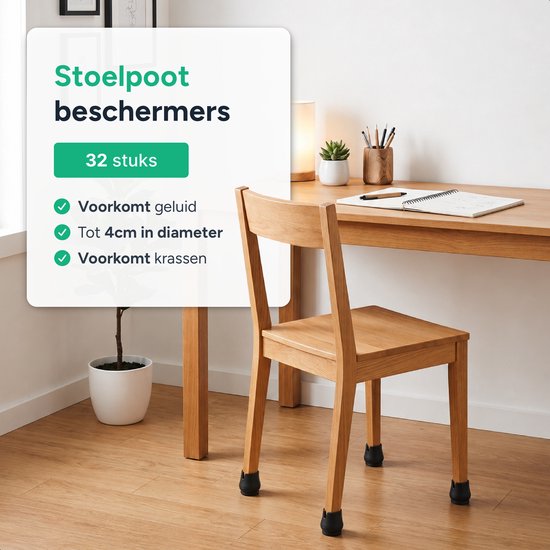 Stuhlfußschutz – 32 Stück – Socken – Stuhlfußkappen – Filzgleiter – Stuhlkappen – Stuhlfilzgleiter – Stuhl – Rund – Schutz für Stuhlbeine – Kappen – Söckchen – Filz