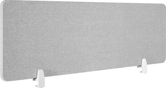 tectake Schreibtisch-Trennwand Noisy - Mit schallabsorbierendem PET-Kern - Inklusive 2 Befestigungsclips - Größe (LxB) 160 x 40 cm - Grau
