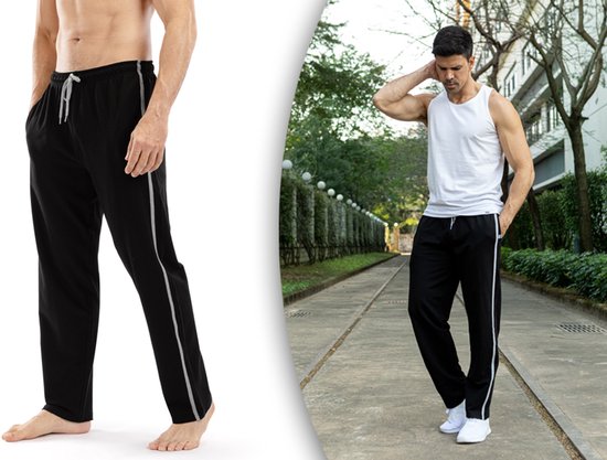 Milanoro - 2er-Set sportliche, bequeme Herren-Sweatpants - Marineblau/Anthrazit - S
