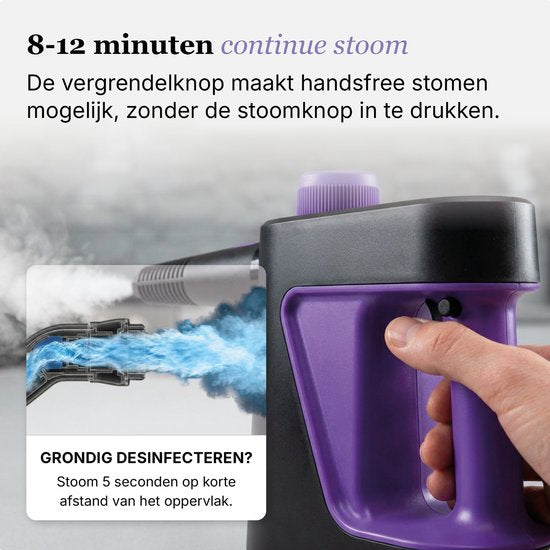 Motionflow 11-teiliger Handdampfreiniger PRO – Leistungsstarker 1000-W-Dampfreiniger mit 3,5 bar – Reinigungsgerät für Badezimmer, Sofa und Boden – Dampfreiniger zur Fleckenentfernung – 3 Meter langes Netzkabel
