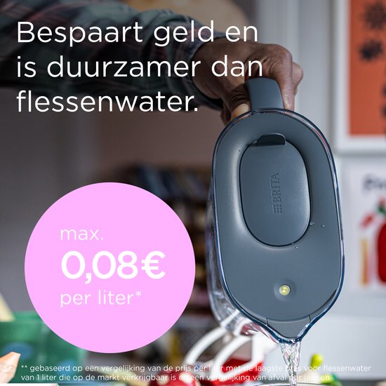BRITA Wasserfilterkanne Style Essential XL – 3,6 l – Blau – inkl. 1x MAXTRA PRO Pure Performance – große Filterkanne mit Smart Light LED und Klappdeckel, filtert Verunreinigungen und mehr