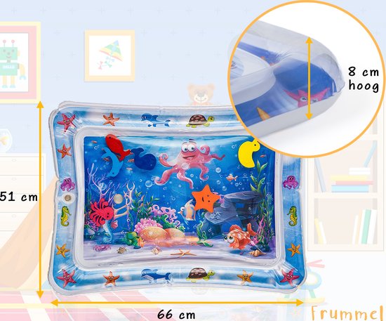 Frummel Wasser Spielmatte Baby - Aufblasbar - 66 x 50 cm - Bunt