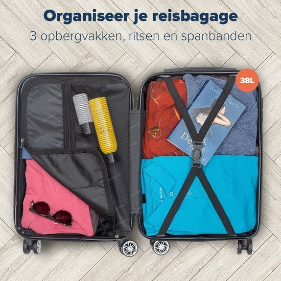 TRVLMORE - Koffer - Handgepäck - 54x36x20cm - 38L - Champagner