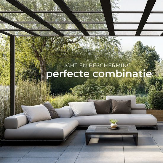 tectake® Set mit 14 Polycarbonat-Platten – Robuste, lichtdurchlässige, UV-beständige Doppelwandplatten – 121 x 60,5 cm – insgesamt 10,25 m² – transparent – Platten für Gewächshäuser – 6 mm dick