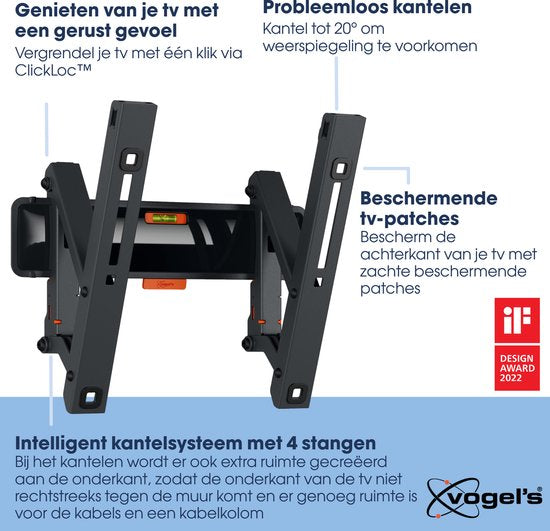 Vogel's COMFORT TVM 3215 | Neigbare TV-Halterung | 19–43" | max. 15 kg | VESA 200×200