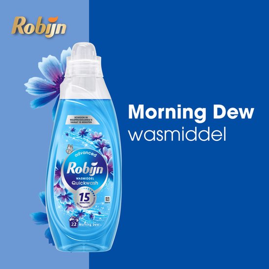 Robijn Advanced Quickwash Flüssigwaschmittel Morning Dew 22 Waschgänge 837 ml