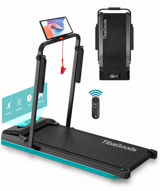 TibaGoods Klappbares Laufband – 1 bis 8 km/h – Laufband – Walking-Pad – Heimtrainer – Laufband für zu Hause – Treadmill – Sport – Laufen – 130 kg