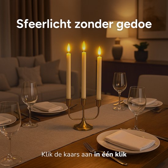 LED-Kerzen mit beweglicher Flamme - 6 Kerzen - inklusive Fernbedienung - Wiederaufladbare Fake-Kerzen mit flackernder Flamme - 300+ Brennstunden - Luft