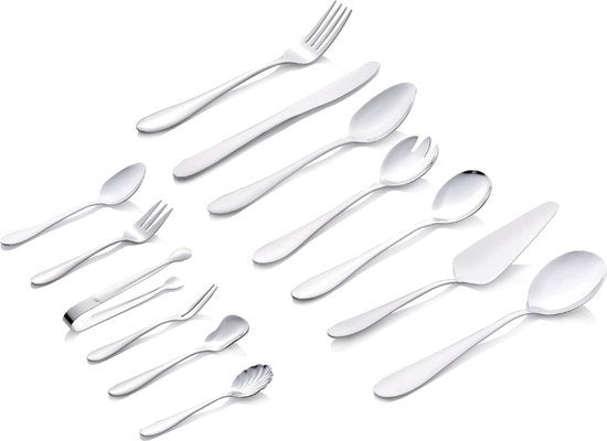 alpina Besteckset 12 Personen - 70 Teile - Löffel - Messer - Gabeln - Edelstahl - Silber